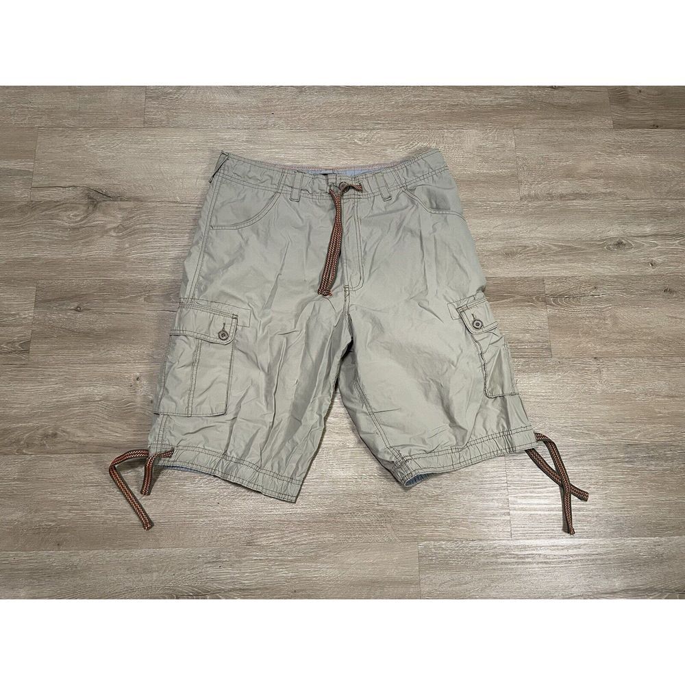 Ocean Current CARGO Shorts‎ Mens Sz 34 Surf Y2K Style Drawstring Beige Loose